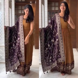 Gorgeous anarkali suit with designer dupatta